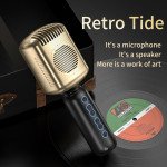 Wholesale Retro Vocal Karaoke Microphone Portable Handheld Bluetooth Speaker KTV KM600 for Universal Cell Phone And Bluetooth Device (Silver)