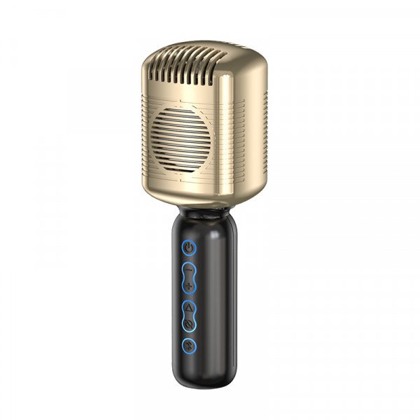 Wholesale Retro Vocal Karaoke Microphone Portable Handheld Bluetooth Speaker KTV KM600 for Universal Cell Phone And Bluetooth Device (Gold)