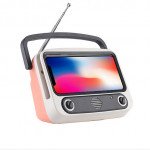 Wholesale Portable TV Phone Holder Design, Radio, Stereo (Display Screen is your Phone) KMTV300S for Universal Cell Phone And Bluetooth Device (Red)
