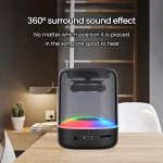 Wholesale Bluetooth Speaker: Colorful Lights, 360 Degree Clear Display, Wireless Audio Experience KMS-179 for Universal Cell Phone And Bluetooth Device (Black)