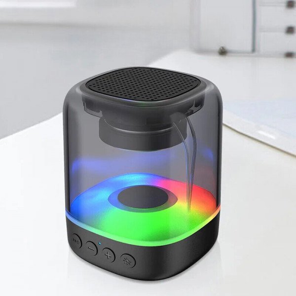 Wholesale Bluetooth Speaker: Colorful Lights, 360 Degree Clear Display, Wireless Audio Experience KMS-179 for Universal Cell Phone And Bluetooth Device (Black)