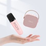 Wholesale Cute Bluetooth Speaker & Microphone: Portable Karaoke Fun, Loud Sound for Music & Song KMS-180 for Universal Cell Phone And Bluetooth Device (Pink)