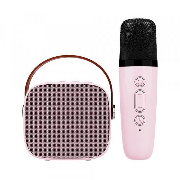 Wholesale Cute Bluetooth Speaker & Microphone: Portable Karaoke Fun, Loud Sound for Music & Song KMS-180 for Universal Cell Phone And Bluetooth Device (Pink)