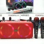 Wholesale Portable Bluetooth Speaker: Dual Wireless Microphones Inclued, Loud Bass, Compact KMS-186 for Universal Cell Phone And Bluetooth Device (Red)