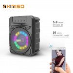 Wholesale RGB LED Light Ring Circle Portable Bluetooth Speaker KMS5006 for Phone, Device, Music, USB (Black)