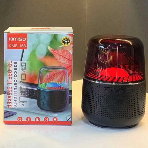 Wholesale Colorful Light Dome Portable Wireless Bluetooth Speaker KMS-168 for Universal Cell Phone And Bluetooth Device (Black)