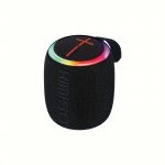 Wholesale Portable Bluetooth Speaker with RGB LED Light - Round Drum Design for Wireless Audio Streaming KMS215 for Universal Cell Phone And Bluetooth Device (Black)
