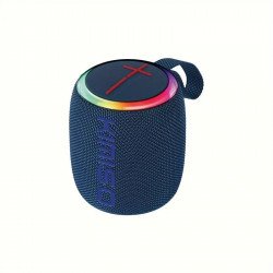 Portable Bluetooth Speaker with RGB LED Light - Round Drum Design for Wireless Audio Streaming KMS215 for Universal Cell Phone And Bluetooth Device (Blue) Portable Bluetooth Speaker with RGB LED Light - Round Drum Design for Wireless Audio Streaming KMS215 for Universal Cell Phone And Bluetooth Device (Blue)