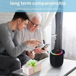 Wholesale Portable Bluetooth Speaker with RGB LED Light - Round Drum Design for Wireless Audio Streaming KMS215 for Universal Cell Phone And Bluetooth Device (Red)