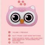 Wholesale Cute Owl Design LED Portable Wireless Bluetooth Speaker L23 for Universal Cell Phone And Bluetooth Device (Hot Pink)