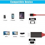 Wholesale IP Lighting to HDMI Adapter 6.5FT 1080P HDTV Cable Adapter Digital AV Sync Phone Screen on HD TV for Universal Apple iPhone Cell Phone And Device (Red)