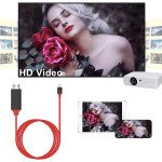 Wholesale IP Lighting to HDMI Adapter 6.5FT 1080P HDTV Cable Adapter Digital AV Sync Phone Screen on HD TV for Universal Apple iPhone Cell Phone And Device (Red)