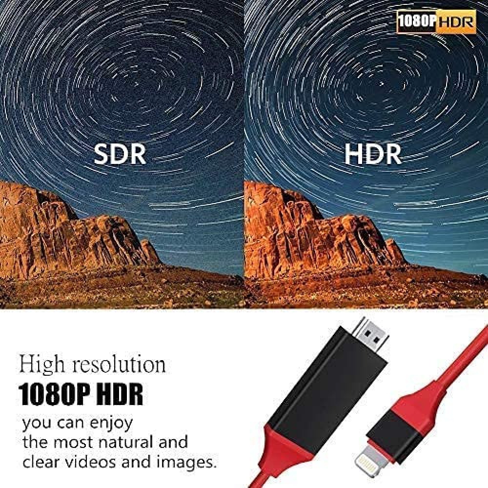 50pcs 8 Pin HDMI Cable For Iphone To HDMI HDTV TV Adapter Digital