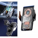 Wholesale Heavy-Duty Air Vent Wireless Car Holder with Auto-Adjusting Bracket – Transparent Design L9 for Universal Cell Phone with Magsafe Built-In (Black)