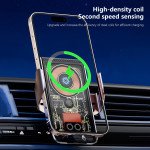Wholesale Heavy-Duty Air Vent Wireless Car Holder with Auto-Adjusting Bracket – Transparent Design L9 for Universal Cell Phone with Magsafe Built-In (Black)