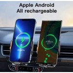 Wholesale Heavy-Duty Air Vent Wireless Car Holder with Auto-Adjusting Bracket – Transparent Design L9 for Universal Cell Phone with Magsafe Built-In (Black)