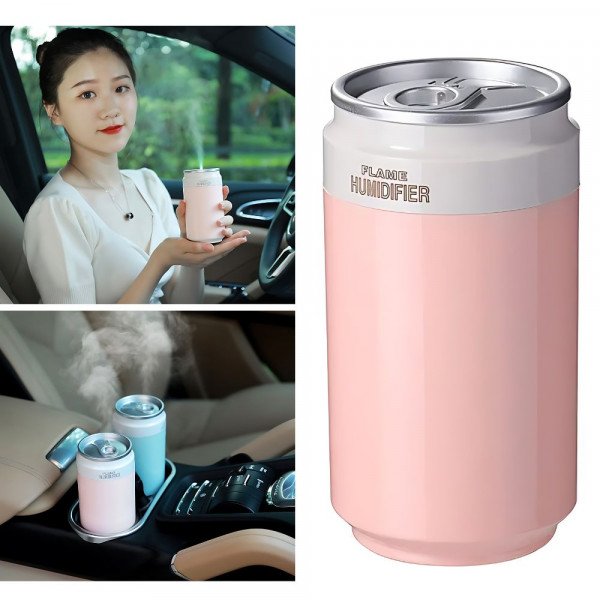 Wholesale Colorful Soda Can Design Humidifier with Colorful Mist - Flame Color Effect LA0609 for Home, Office & Outdoor Use (Pink)
