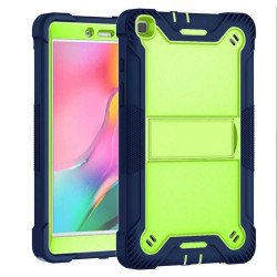 Shockproof Durable Heavy Duty Hybrid Sturdy Kickstand Protective Tablet Cover Case for Samsung Galaxy Tab A7 Lite (2021) (Green/Blue)