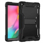Heavy Duty Full Body Shockproof Protection Kickstand Hybrid Tablet Case Cover for Apple iPad 10.2 8th / 7th Gen [2020 / 2019] (Black)
