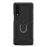 Wholesale Tech Armor Ring Stand Grip Case with Metal Plate for LG Stylo 7 5G [Not for Stylo 7 4G] (Black)