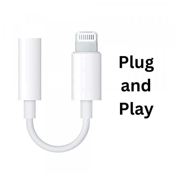 Wholesale Premium 3.5mm AUX Audio Jack to Lightning Earphone Adapter Dongle (Plug and Play) for Universal Cell Phone, Device and More (White)