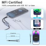 Wholesale 2-in-1 Lightning Adapter with Charging Port and Audio Jack for Music Streaming (Plug and Play) for Universal Cell Phone, Device and More (Black)