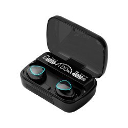 Gaming Style TWS Bluetooth Wireless Headset Earbuds Earphone With Battery Display for Universal Cell Phone And Bluetooth Device M10 (Black)