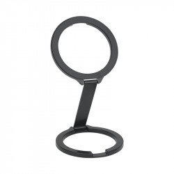 Doubled Sided 360 Rotating Magnetic Phone Ring Stand Grip Mount Foldable for MagSafe for Universal Cell Phone (Black)