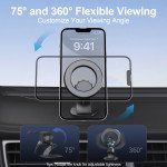 Wholesale MagSafe Car Mount 360° Rotating Magnetic Dashboard Phone Holder with Powerful Magnets M220 for Universal Cell Phone with Magsafe Built-In (Black)