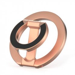 Light Weight Double Sided Magnetic Ring Stand Grip with 360 Rotation and Foldable Adjustable Kickstand for MagSafe for Universal Cell Phone (Rosegold)