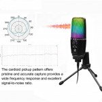 Wholesale Universal RGB Light USB Microphone for Professional Sound Recording ME3-1 for Universal Cell Phone And Bluetooth Device (Black)