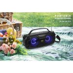 Wholesale Portable Wireless Bluetooth Speaker with FM Radio, Multi LED Colors Lights, Stereo Sound, Booming Bass, Easy to Carry for iPhone, Cell Phone, Universal Devices MF210 (Gray)