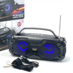 Portable Wireless Bluetooth Speaker with FM Radio, Multi LED Colors Lights, Stereo Sound, Booming Bass, Easy to Carry for iPhone, Cell Phone, Universal Devices MF210 (Black) Portable Wireless Bluetooth Speaker with FM Radio, Multi LED Colors Lights, Stereo Sound, Booming Bass, Easy to Carry for iPhone, Cell Phone, Universal Devices MF210 (Black)