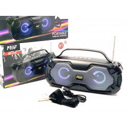 Portable Wireless Bluetooth Speaker with FM Radio, Multi LED Colors Lights, Stereo Sound, Booming Bass, Easy to Carry for iPhone, Cell Phone, Universal Devices MF210 (Gray) Portable Wireless Bluetooth Speaker with FM Radio, Multi LED Colors Lights, Stereo Sound, Booming Bass, Easy to Carry for iPhone, Cell Phone, Universal Devices MF210 (Gray)