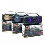 Wholesale Portable Wireless Bluetooth Speaker with FM Radio, Multi LED Colors Lights, Stereo Sound, Booming Bass, Easy to Carry for iPhone, Cell Phone, Universal Devices MF210 (Gold)