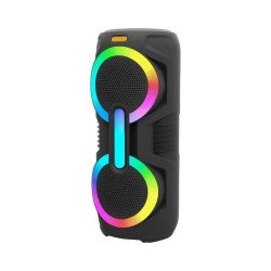 LED Light Tower Wireless Bluetooth Speaker with Multi-Color Display for Indoor Outdoor Entertainment MS2049 for Universal Cell Phone And Bluetooth Device (Black)