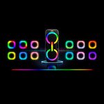 Wholesale LED Light Tower Wireless Bluetooth Speaker with Multi-Color Display for Indoor Outdoor Entertainment MS2049 for Universal Cell Phone And Bluetooth Device (Black)