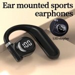 Wholesale Single Ear Earpiece Open Conductive Bluetooth Wireless Earphone With LED Battery Display MSL-15 for Universal Cell Phone And Bluetooth Device (Black)