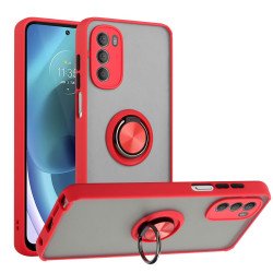 Tuff Slim Armor Hybrid Ring Stand Case for Motorola Edge 2023 (Red)