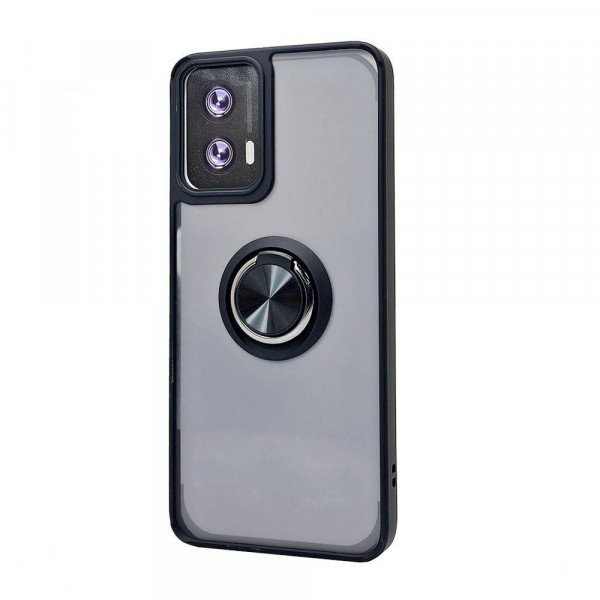 Wholesale Tuff Slim Armor Hybrid Ring Stand Case for Motorola Edge 2024 (Black)