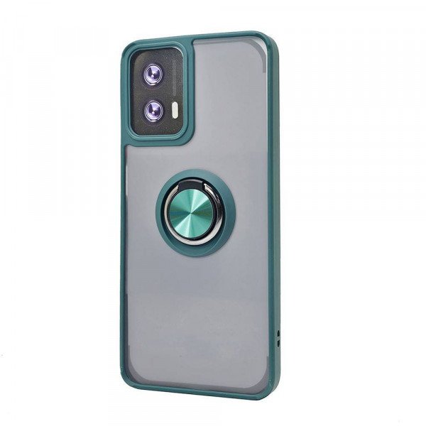 Wholesale Tuff Slim Armor Hybrid Ring Stand Case for Motorola Edge 2024 (Green)