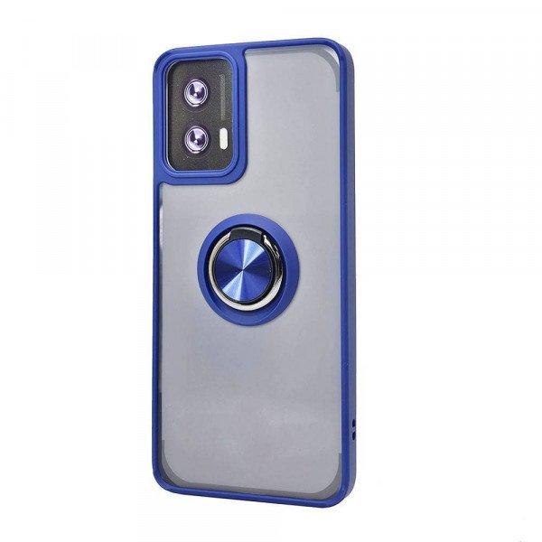 Wholesale Tuff Slim Armor Hybrid Ring Stand Case for Motorola Edge 2024 (Navy Blue)
