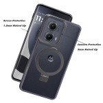 Wholesale Crystal Clear Transparent Ringstand Phone Case with Round Edge Protection for Motorola Edge 2024 (Black)