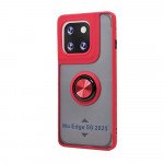 Tuff Slim Armor Hybrid Ring Stand Case for Motorola Edge 2025 (Red)