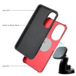 Wholesale Glossy Dual Layer Armor Defender Hybrid Protective Case Cover for Motorola Moto G 5G (2022) (Red)