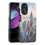 Wholesale Glossy Design Fashion Dual Layer Armor Defender Hybrid Protective Case Cover for Motorola Moto G 5G (2022) (Buildings)