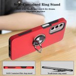 Wholesale Dual Layer Armor Hybrid Stand Ring Case for Motorola Moto G 5G (2022) (Red)