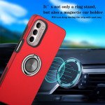 Wholesale Dual Layer Armor Hybrid Stand Ring Case for Motorola Moto G 5G (2022) (Red)