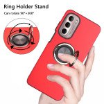 Wholesale Dual Layer Armor Hybrid Stand Ring Case for Motorola Moto G 5G (2022) (Red)