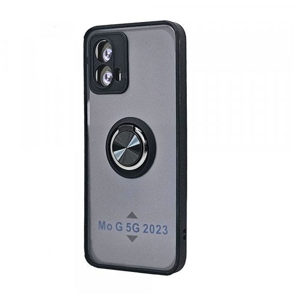 Wholesale Tuff Slim Armor Hybrid Ring Stand Case for Motorola Moto G 5G 2023 (Black)